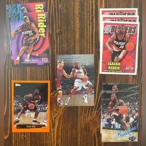 Set of 9 Isaiah Rider Basketball cards Blazers Hawks